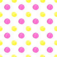 Pink and Yellow Polka dot seamless background, Watercolor png