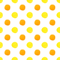 Orange and Yellow Polka dot seamless background, Watercolor png