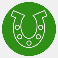 Icon horse shoe. St. Patrick's Day celebration elements. Icons in green style. Good for prints, posters, logo, party decoration, greeting card, etc. vector