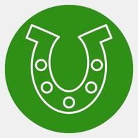 Icon horse shoe. St. Patrick's Day celebration elements. Icons in green style. Good for prints, posters, logo, party decoration, greeting card, etc. vector