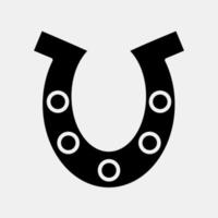 Icon horse shoe. St. Patrick's Day celebration elements. Icons in glyph style. Good for prints, posters, logo, party decoration, greeting card, etc. vector