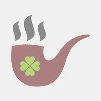 Icon smoking pipe. St. Patrick's Day celebration elements. Icons in flat style. Good for prints, posters, logo, party decoration, greeting card, etc. vector