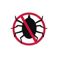 Tick parasites. Tick silhouette. Error protection vector icon. Check the pest warning sign. Human tick parasite. Ixodid tick. Danger for animals.