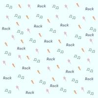 Pattern with inscription rock and roll. Vector background with rock style elements.