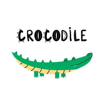 Cartoon crocodile character vector illustration. Hand-drawn cute ...