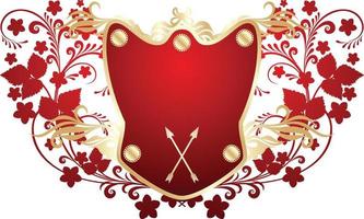 shields with ornaments in editable eps vector