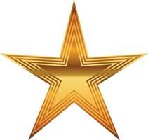 gold star with on transprent background vector