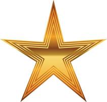 gold star with on transprent background vector