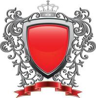 shields with ornaments in editable eps vector