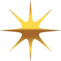 gold star with on transprent background vector