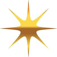 gold star with on transprent background vector