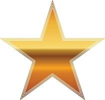 gold star with on transprent background vector