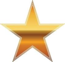 gold star with on transprent background vector