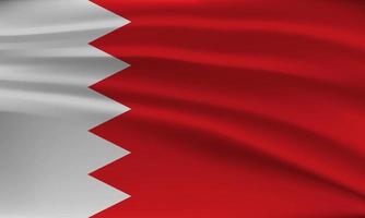 Flag of Bahrain, with a wavy effect due to the wind. vector