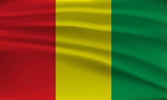 Flag of Guinea, with a wavy effect due to the wind. vector