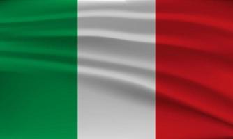 Flag of Italy, with a wavy effect due to the wind. vector