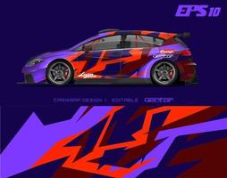 Car wrapping design with abstract texture.racing background designs for race car, adventure vehicle. vector