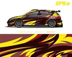 Car wrapping design with abstract texture.racing background designs for race car, adventure vehicle. vector