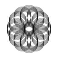 Geometric Fractal Crossing Circles vector