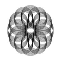 Geometric Fractal Crossing Circles vector