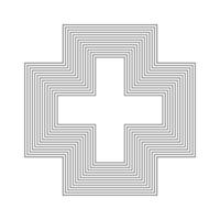 Geometric Fractal Cross Shape vector