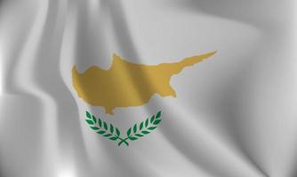 Flag of Cyprus, with a wavy effect due to the wind. vector