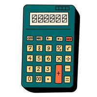 Vector Hand Drawn Calculator with contour