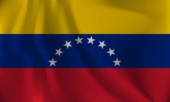 Flag of Venezuela, with a wavy effect due to the wind. vector