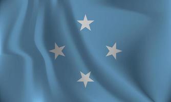 Flag of Federated States of Micronesia, with a wavy effect due to the wind. vector