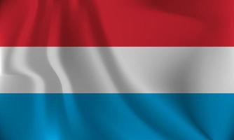 Flag of Luxembourg, with a wavy effect due to the wind. vector