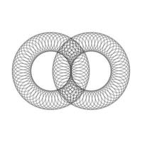 Geometric Fractal Crossing Circles vector
