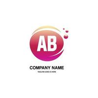 AB initial logo With Colorful Circle template vector