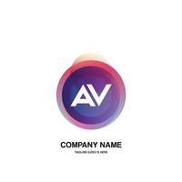 AV initial logo With Colorful Circle template vector