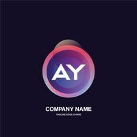 AY initial logo With Colorful Circle template vector