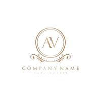 AV Letter Initial with Royal Luxury Logo Template vector