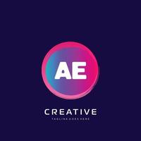 AE initial logo With Colorful template vector. vector