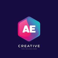 AE initial logo With Colorful template vector. vector