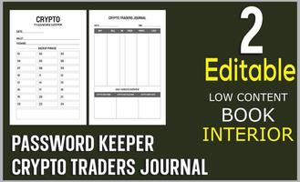 PASSWORD KEEPER CRYPTO TRADERS JOURNAL vector