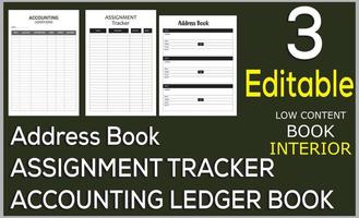 ACCOUNTING LEDGER BOOK ASSIGNMENT TRACKER Address Book vector