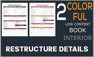 RESTRUCTURE DETAILS LOGBOOK vector