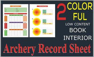 Archery Record Sheet vector