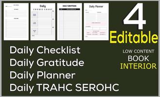 Daily Checklist Daily TRAHC SEROHC Daily Gratitude Daily Planner vector