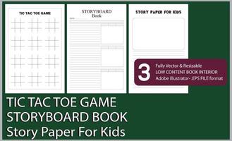 TIC TAC TOE GAME STORYBOARD BOOK Story Paper For Kids vector