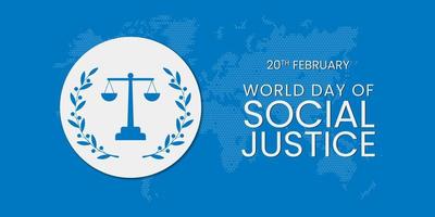 World Day of Social Justice is an international day recognizing the need to promote social justice on February 20 Vector illustration.