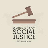 mundo social justicia día concepto. mundo social justicia día en febrero 20 vector