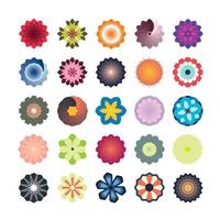 Colourful flower pattern with different shapes. vector