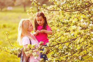 Mother and daughter in park. Mother Day. photo