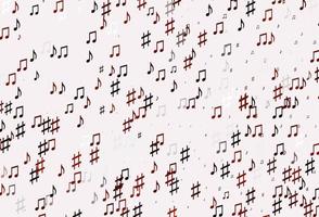 Light Red vector backdrop with music notes.