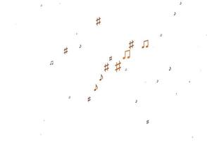 Light Red vector background with music symbols.