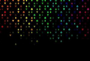 Dark Multicolor, Rainbow vector pattern with symbol of cards.